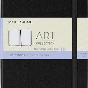 Moleskine Art Sketchbook, Hard Cover, Medium (4.5" x 7") Plain/Blank, Black, 88 Pages